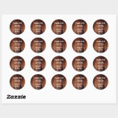 Sticker Rond Bois rustique mariage campagnard rural Merci (Feuille)