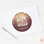 Sticker Rond Bois rustique Mason Jar String éclats mariage Fave (Enveloppe)