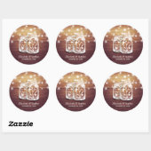 Sticker Rond Bois rustique Mason Jar String éclats mariage Fave (Feuille)