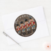 Sticker Rond Bois rustique Pays Noisette de Noël (Enveloppe)