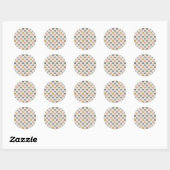 Sticker Rond Bois Tons Terre Clair Motif Points de Polka Design (Feuille)