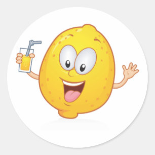 Sticker Rond Boisson de citron juteux