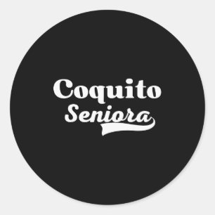 Sticker Rond Boisson de Noël latino Seniora Coquito porto-ricai