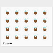Sticker Rond Boisson d'été à la noix de coco (Feuille)