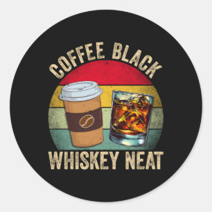 Sticker Rond Boissons De Café Et De Whiskey