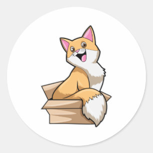 Sticker Rond Boîte à chat