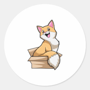 Sticker Rond Boîte à chat
