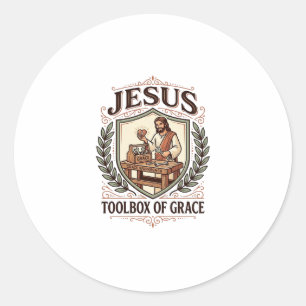 Sticker Rond Boîte à outils de grâce de Jésus Boîte à outils de