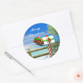 Sticker Rond Boîte aux lettres de Noël (Enveloppe)