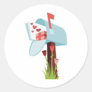 Sticker Rond Boîte aux lettres Valentine