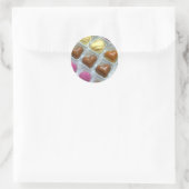 Sticker Rond Boîte cardiaque au chocolat (Sac)