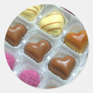 Sticker Rond Boîte cardiaque au chocolat