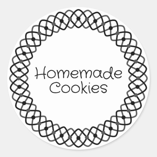 Sticker Rond Boite de boulangerie noire et blanche (Devant)