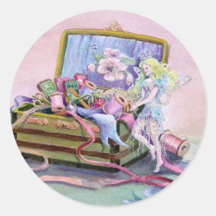 Sticker Rond BOÎTE de COUTURE FAEIRE par SHARON SHARPE