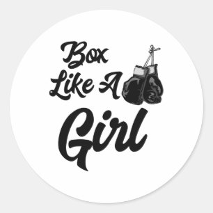 Sticker Rond Boîte drôle comme un t-shirt de fille T Shirt Gant