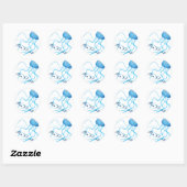 Sticker Rond boîte méduse : N'est-ce pas mignon ? (Feuille)