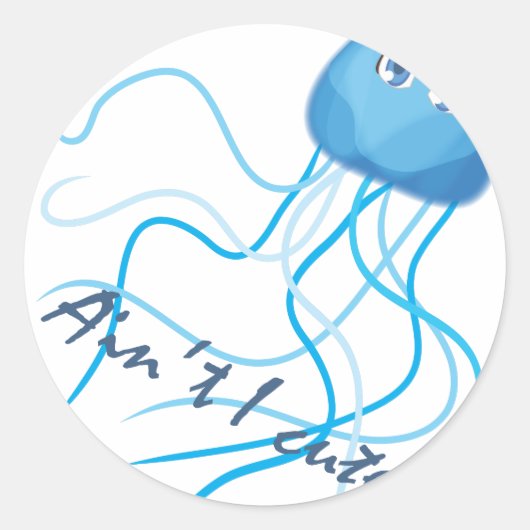 Sticker Rond boîte méduse : N'est-ce pas mignon ? (Devant)