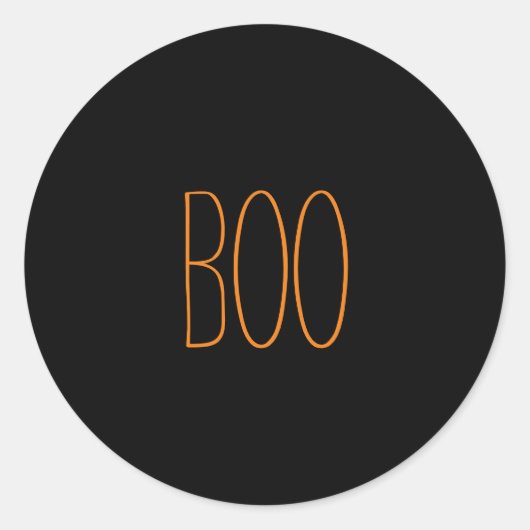 Sticker Rond Boite noir orange éffrayant manuscrit Halloween (Devant)