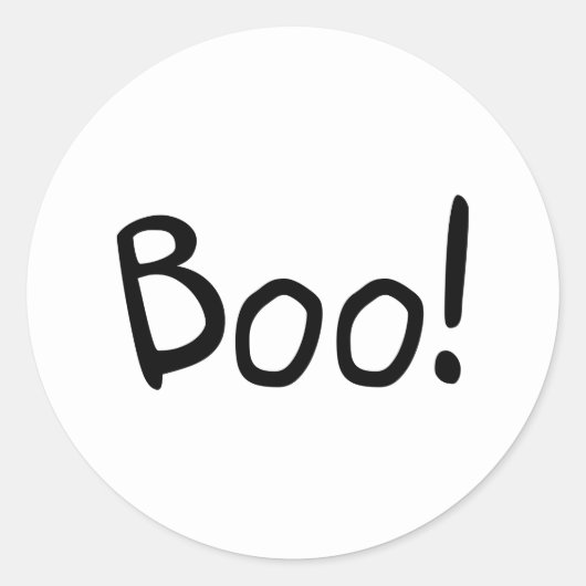 Sticker Rond Boite simple jolie typographie manuscrite Hallowee (Devant)