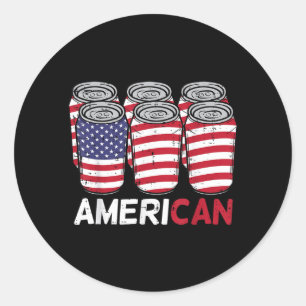 Sticker Rond Boîtes Américaines Drôle Quatre 4 Juillet Patrioti