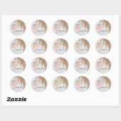 Sticker Rond Boites de gâteau Mariage d'anniversaire (Feuille)