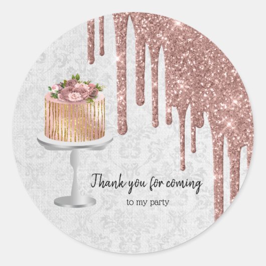 Sticker Rond Boites de gâteau Mariage d'anniversaire (Devant)