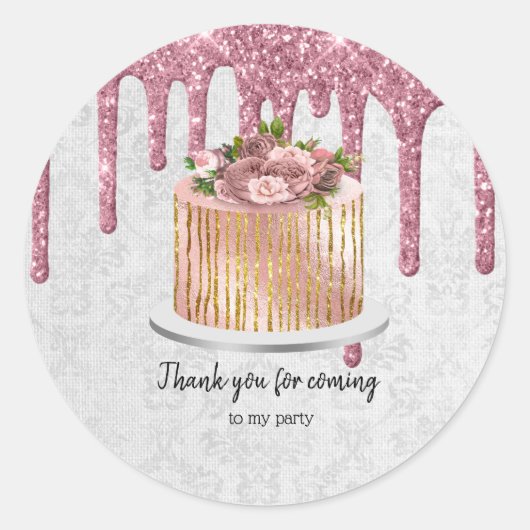 Sticker Rond Boites de gâteau Mariage d'anniversaire (Devant)
