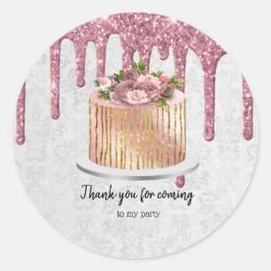 Sticker Rond Boites de gâteau Mariage d'anniversaire