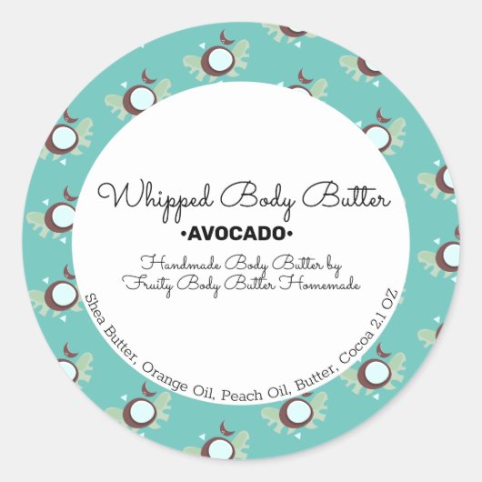 Sticker Rond Boîtier en noix de coco Bain Marquage Emballage (Devant)