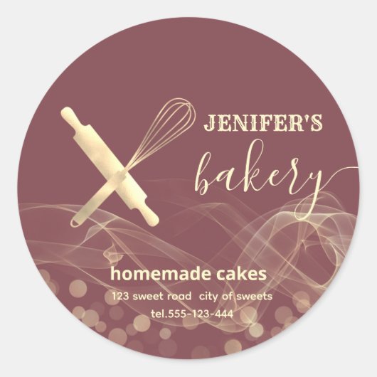 Sticker Rond Bokeh moderne boulangerie de boulangerie (Devant)