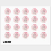 Sticker Rond Bokeh rose simple et élégant (Feuille)