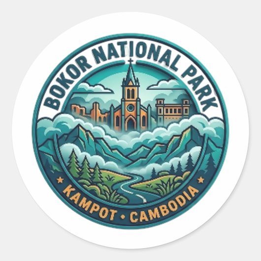 STICKER ROND BOKOR NATIONAL PARK (Devant)