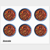 Sticker Rond Bol bleu du Chili Food (Feuille)