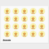 Sticker Rond Bol Cute Mac N Cheese (Feuille)