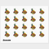 Sticker Rond Bol de fruits (Feuille)