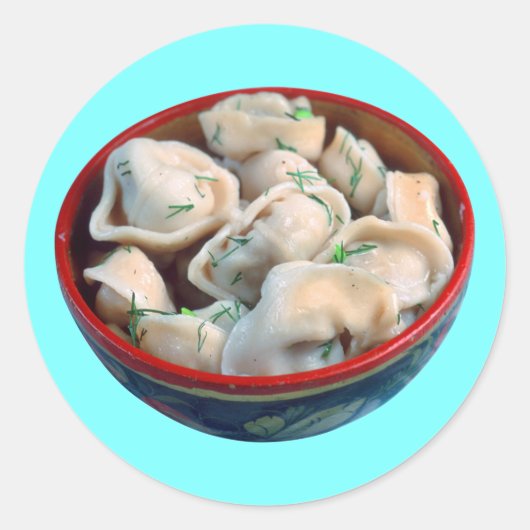 Sticker Rond Bol de Pelmeni (Devant)