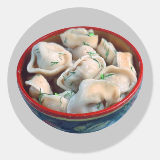 Sticker Rond Bol de Pelmeni (Devant)