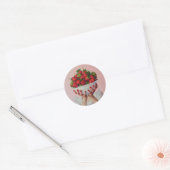 Sticker Rond Bol débordant de fraises (Enveloppe)