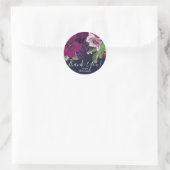 Sticker Rond Bold Berry Fuchsia Floral Bouquet Chic Mariage (Sac)
