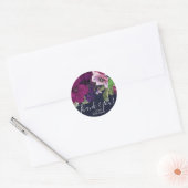 Sticker Rond Bold Berry Fuchsia Floral Bouquet Chic Mariage (Enveloppe)