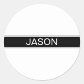 Sticker Rond Bold Black & White Stripe Editable Text (Devant)