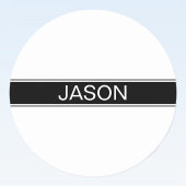 Sticker Rond Bold Black & White Stripe Editable Text