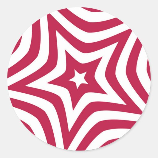 Sticker Rond Bold & Bright Red & White Star dans un Motif vecto (Devant)