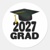 Sticker Rond Bold Class of 2027 Graduation (Devant)