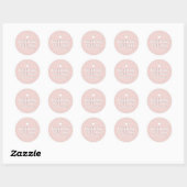 Sticker Rond Bold Handmade with Love Cute Heart Blush Pink (Feuille)