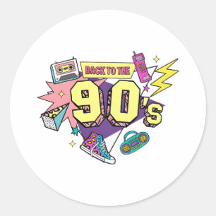 Sticker Rond Bold Retro Retour à l'art des années 90
