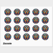 Sticker Rond Bold Rottweiler Dog Vibrant (Feuille)