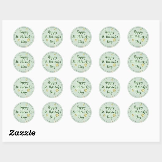 Sticker Rond Bold St. Patrick’s Day Invitation (Feuille)