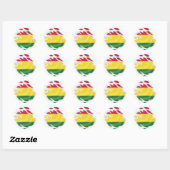 Sticker Rond Bolivie déchiré le drapeau (Feuille)
