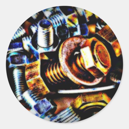 Sticker Rond Bolts Pop Art (Devant)